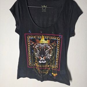 Nicki Minaj Women's Black and Grey T-shirt